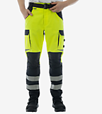 Летние сигнальные брюки Brodeks KS 309, желтый/черный